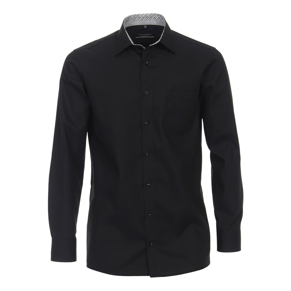 A11199XT Tall Fit Casamoda Premium Formal Shirt (Black), Colour: Black / Size: 16.5"
