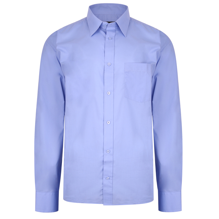 A7391 Plain Long Sleeve Shirt (Lt Blue), Colour: Lt Blue / Size: 7XL 66/68
