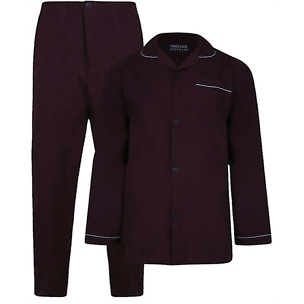 G1001 Plain Cotton Valley Poly/Cotton Pyjama, Colour: Aubergine / Size: 7XL 66/68